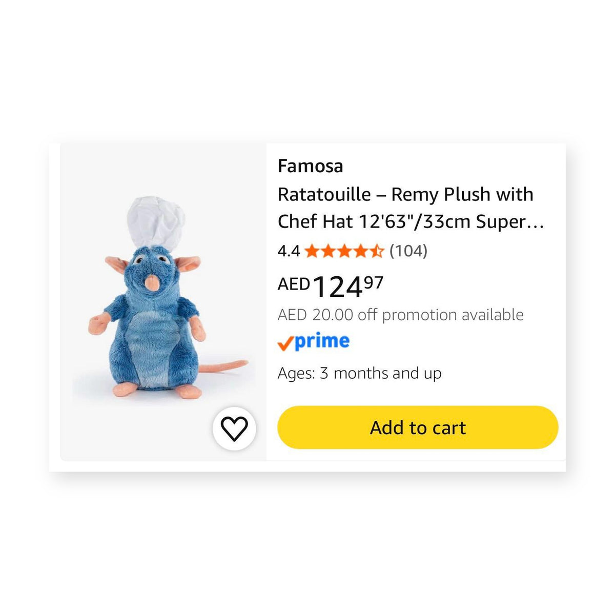 Remy the Chef Rat Plush