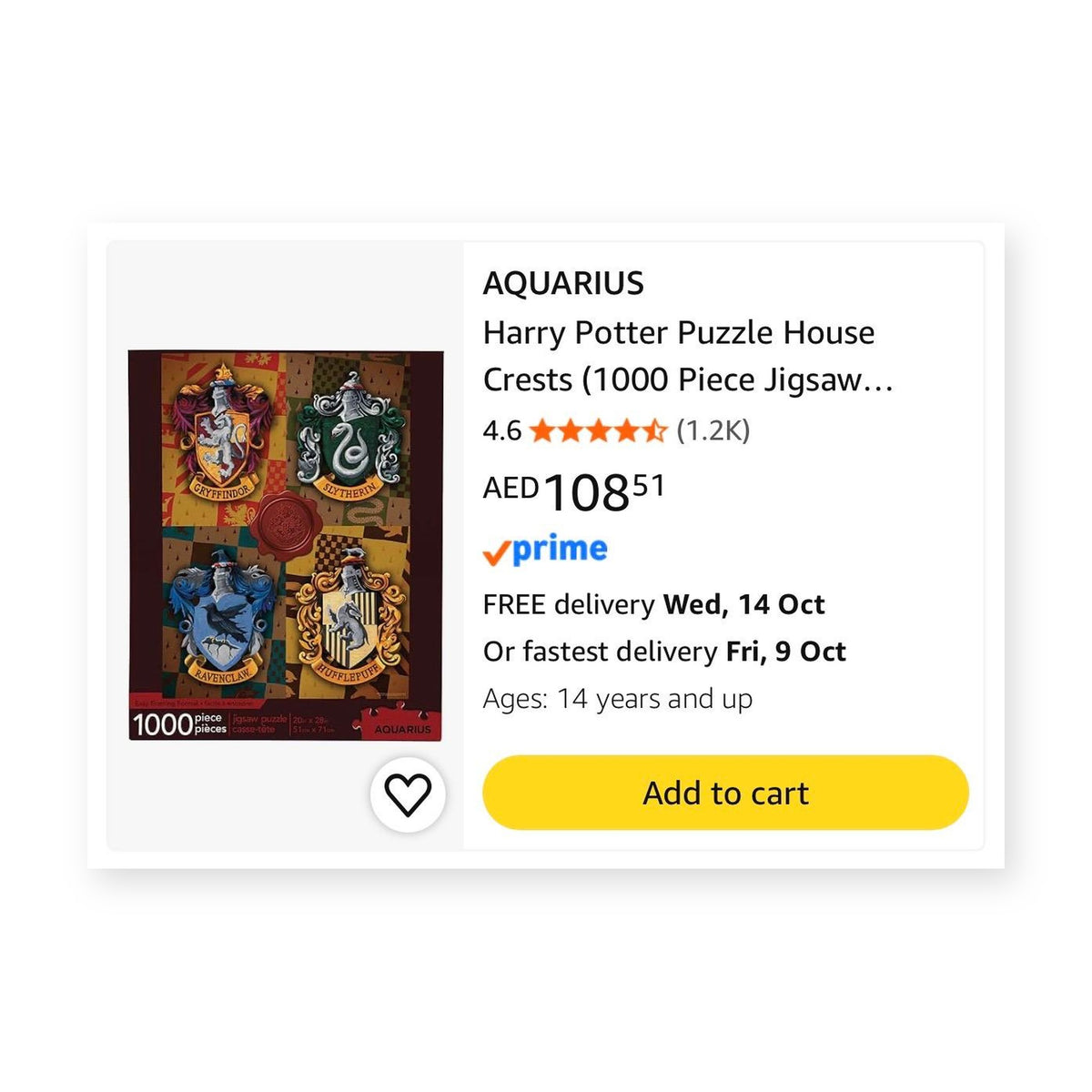 Harry Potter Hogwarts Houses Puzzle