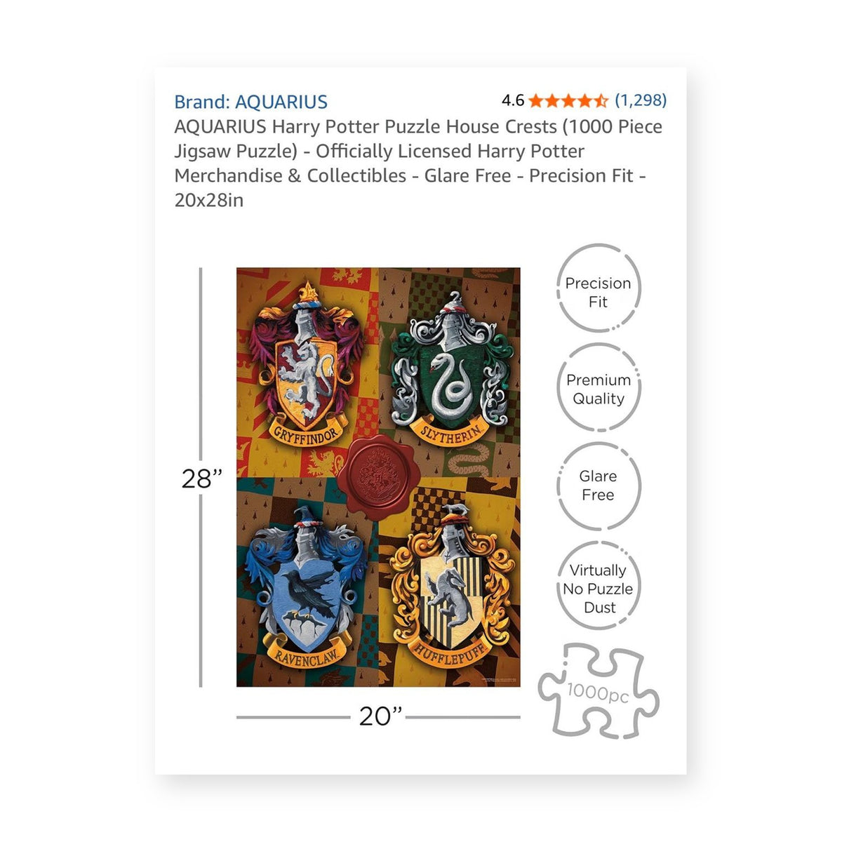 Harry Potter Hogwarts Houses Puzzle